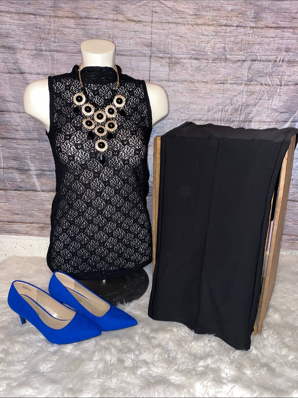 Maurices Black Lace Tank Top